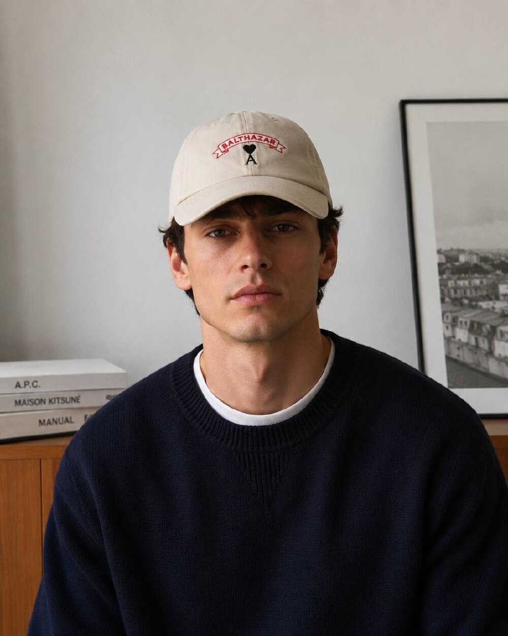 AMI Paris x Balthazar SoHo Cream Cotton Cap